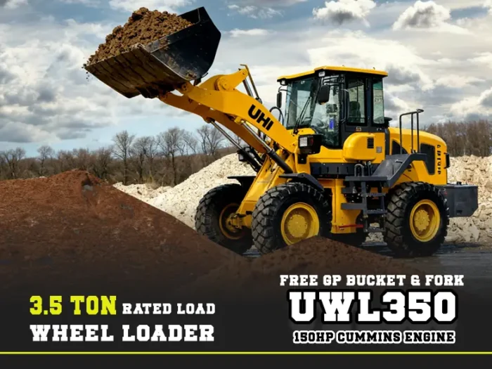 UWL350 3.5T Wheel Loader with 150HP Cummins Engine | UHI Machinery