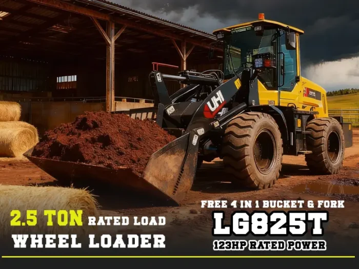 LG825T 2.5T Wheel Loader with 123HP Turbo Diesel Engine | UHI Machinery
