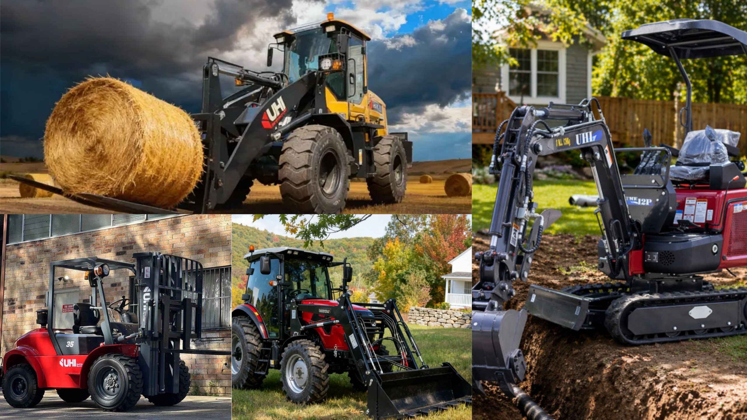 UHI excavators tractors wheel loaders skid steers and forklifts