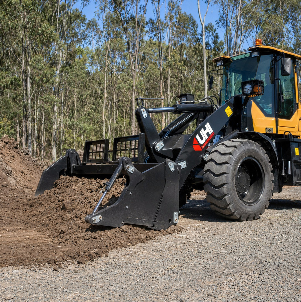 UHI wheel loader working on site